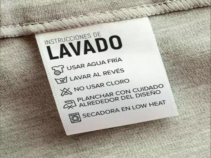 Care label for clothes .