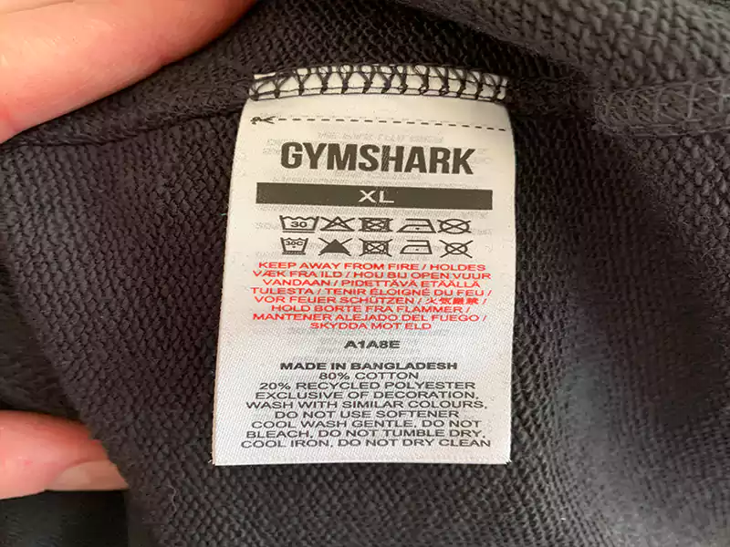 Custom instruction label for clothes