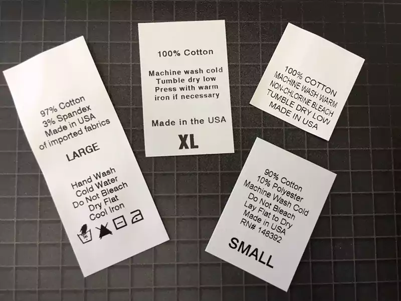 Custom care label for Clothing brand