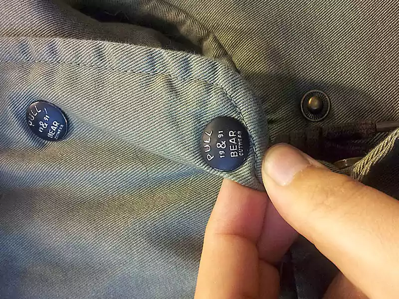 Custom made coat, Jeans buttons 2