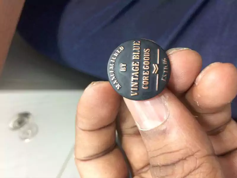 Custom made coat, Jeans buttons 5