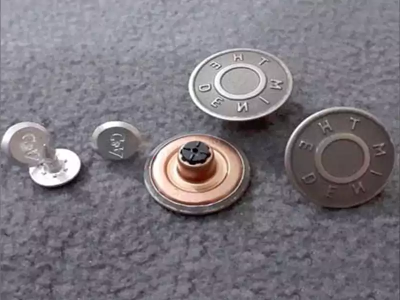 Custom made metal coat, Jeans buttons