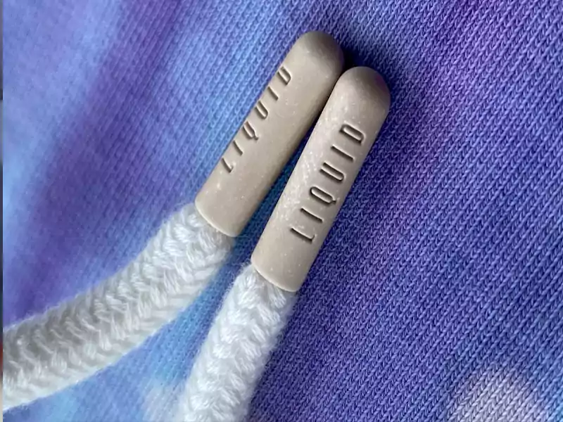 Custom metal drawstring tip for hoodie