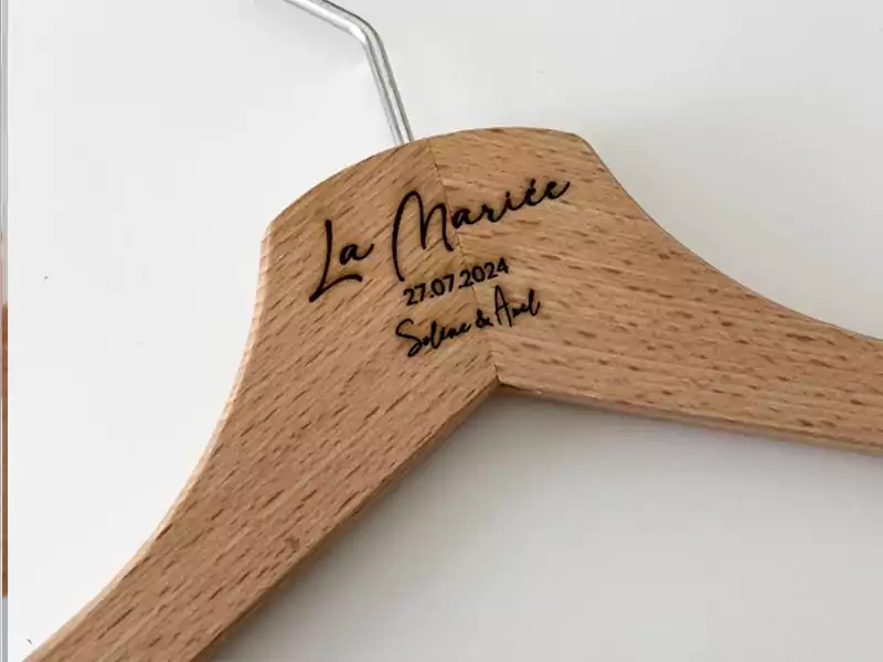 Custom wooden hanger with leaser print