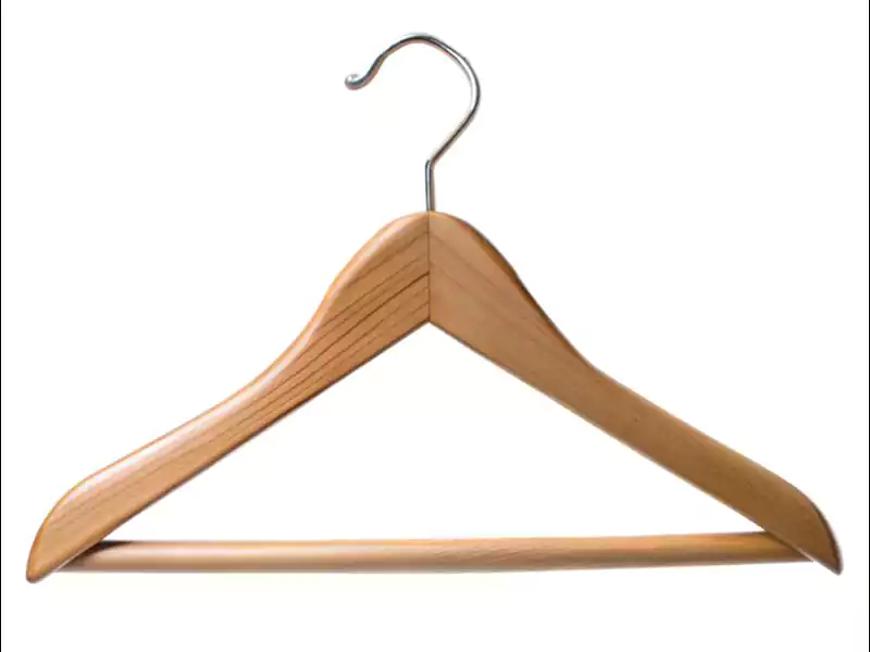 Custom wooden hanger.